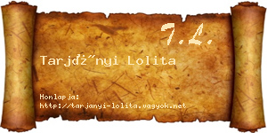 Tarjányi Lolita névjegykártya